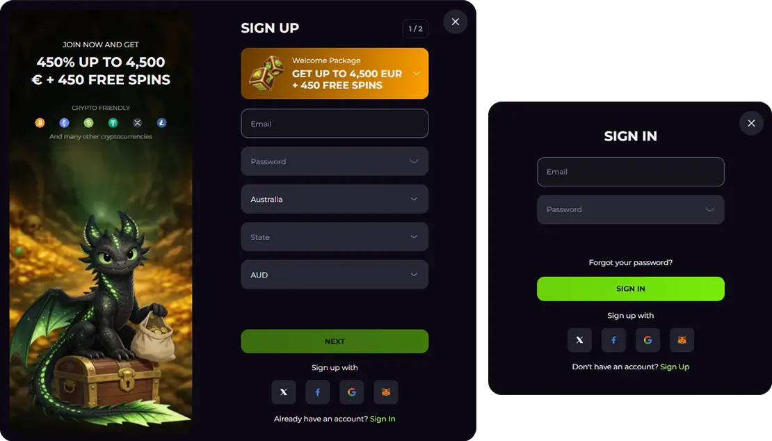 Drakaris registration and login